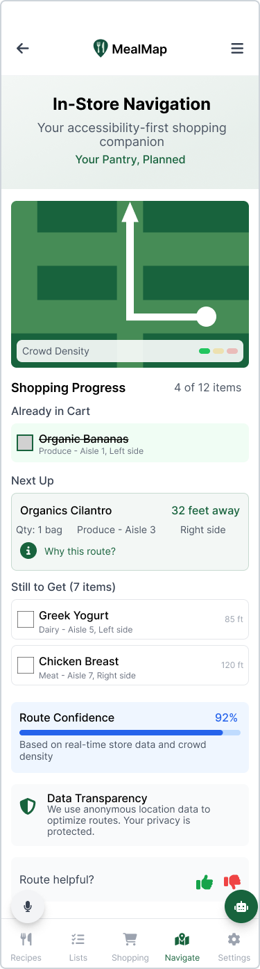 Grocery list wireframe before iteration